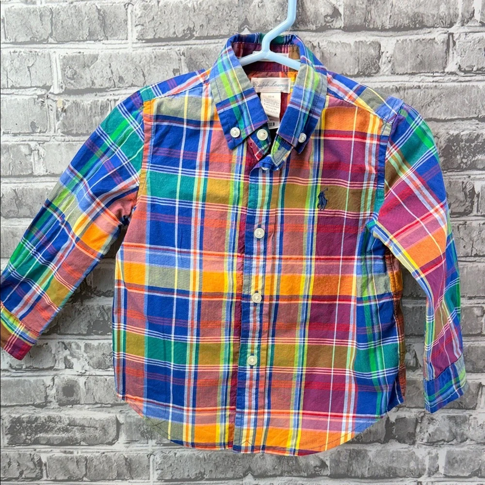 Baby Boy's Ralph Lauren Colorful Plaid Shirt‎